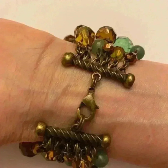 VINTAGE Faceted 8-Stranded Chain Bead Bracelet. Y2K - Picture 6 of 8